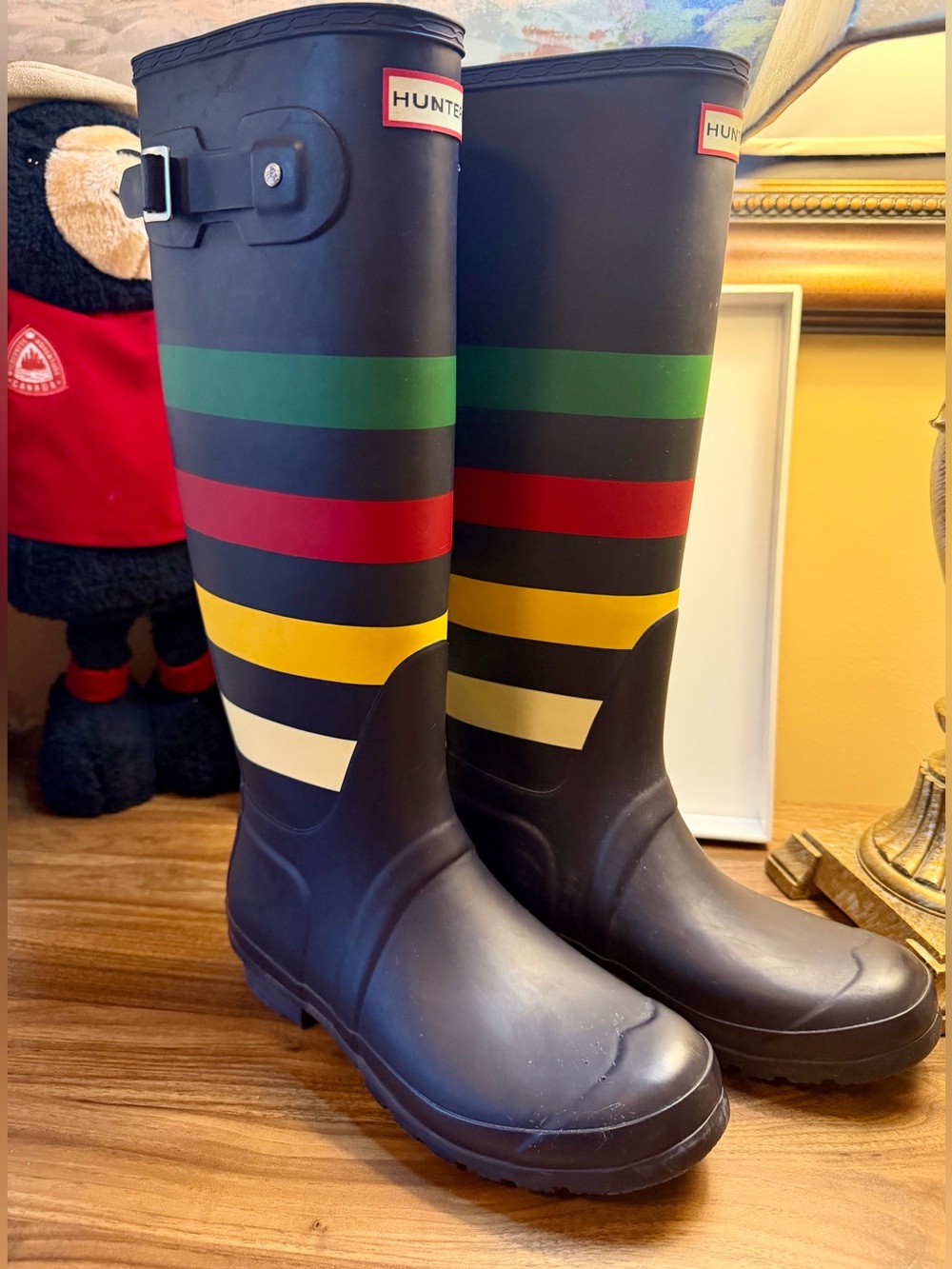 EU 41/Size 9 Hudson's Bay by Hunter Boots-Tall Wellington Boot. Very Good Cond.